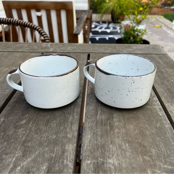 Vintage Japan Stoneware Floral Speckled Soup Bowl or Large Mug Set of Two - Picture 7 of 11
